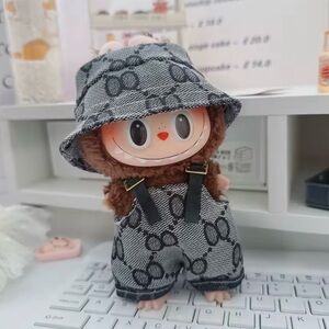 Adorable Lububu Black and White Overall outfit with Hat and shoes